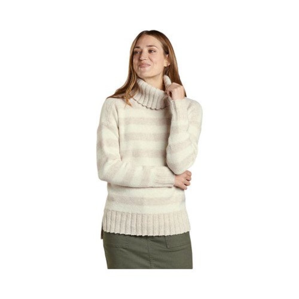 Toad&co Womens Audrey Pullover Sweater Beige Gray Long Sleeve Slit Turtleneck S